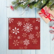 JJBNSH 20pcs Winter Paper Plates Snow Paper Plates Xmas Snowflakes Red Christmas Theme Party Tableware Set Disposable Decorative Tableware Paper Set for New Year Holiday Party Decorations